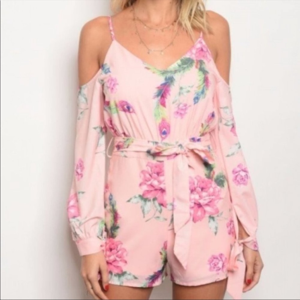 NEW Pink Floral Print Romper